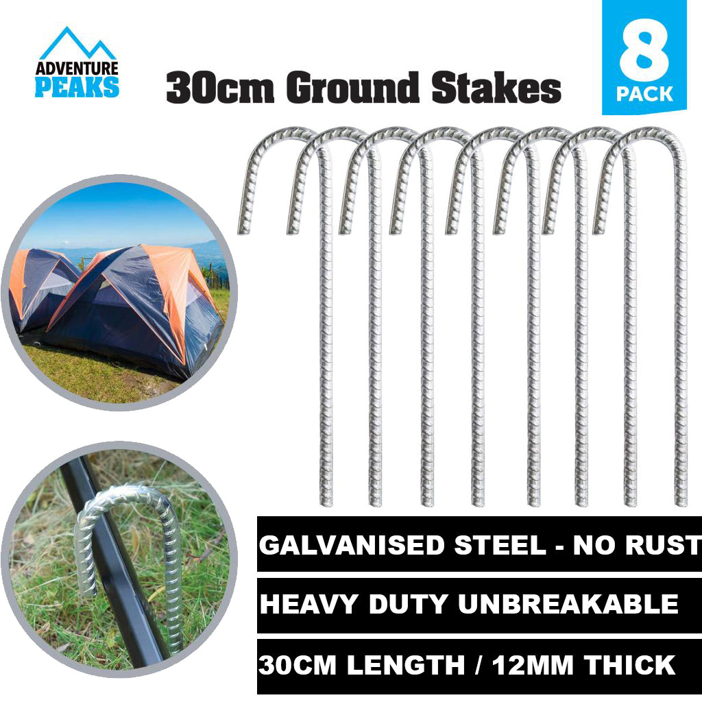 Galvanised Heavy Duty Steel Metal Ground Stakes Camping Tent Gazebo Marquee Pegs Galvanised Heavy Duty Steel Metal Ground Stakes Camping Tent Gazebo Marquee Pegs